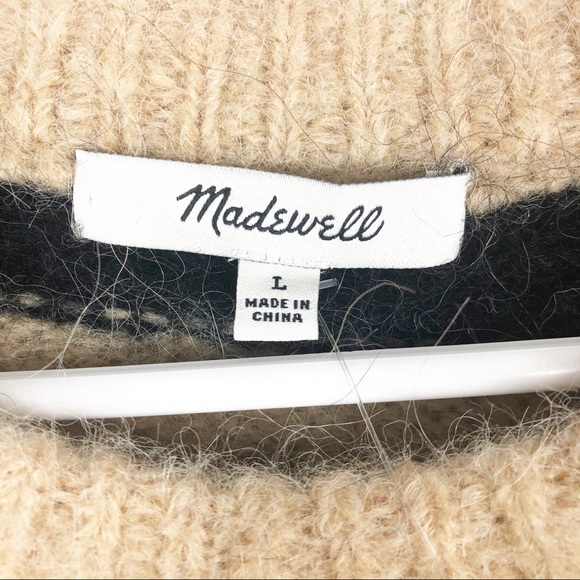 NWT Madewell Tiger Stripe Shrunken Sweater L - Picture 5 of 8